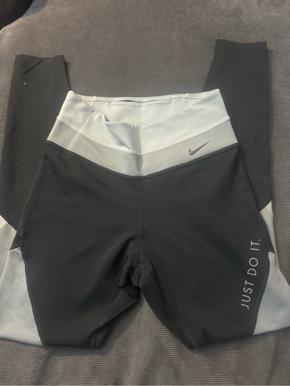 Nike Black and Light Gray Women's Performance Leggings